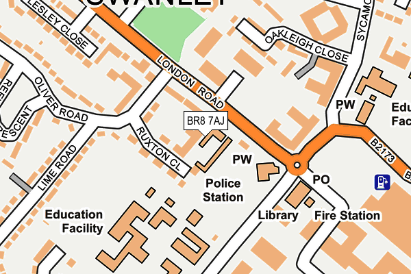 BR8 7AJ map - OS OpenMap – Local (Ordnance Survey)