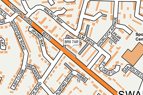 BR8 7AR map - OS OpenMap – Local (Ordnance Survey)