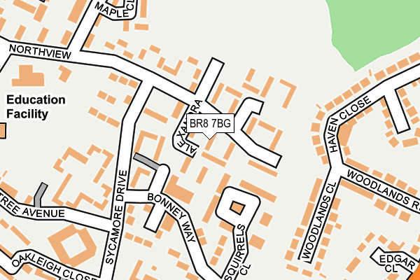 BR8 7BG map - OS OpenMap – Local (Ordnance Survey)