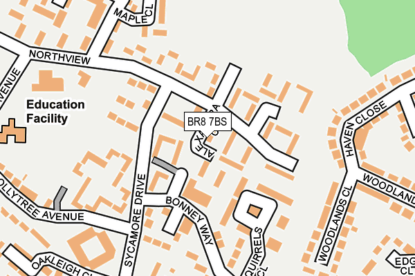 BR8 7BS map - OS OpenMap – Local (Ordnance Survey)