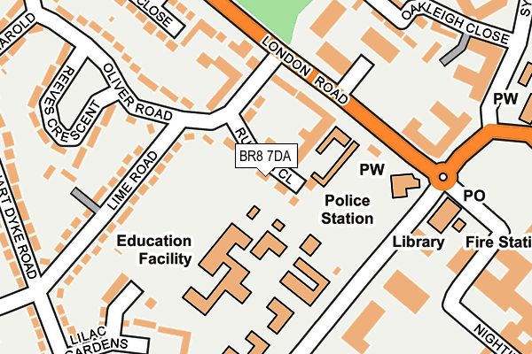 BR8 7DA map - OS OpenMap – Local (Ordnance Survey)