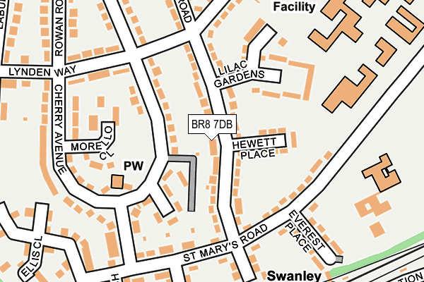 BR8 7DB map - OS OpenMap – Local (Ordnance Survey)