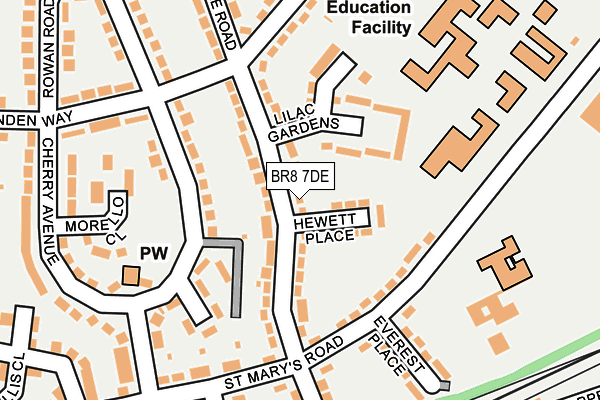 BR8 7DE map - OS OpenMap – Local (Ordnance Survey)