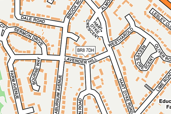 BR8 7DH map - OS OpenMap – Local (Ordnance Survey)