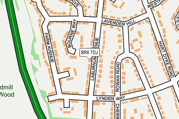 BR8 7DJ map - OS OpenMap – Local (Ordnance Survey)