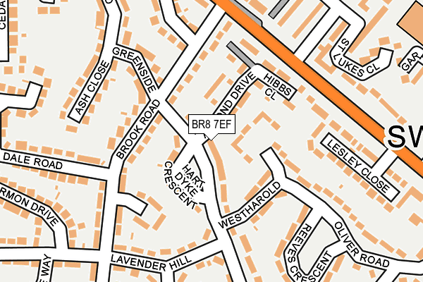 BR8 7EF map - OS OpenMap – Local (Ordnance Survey)