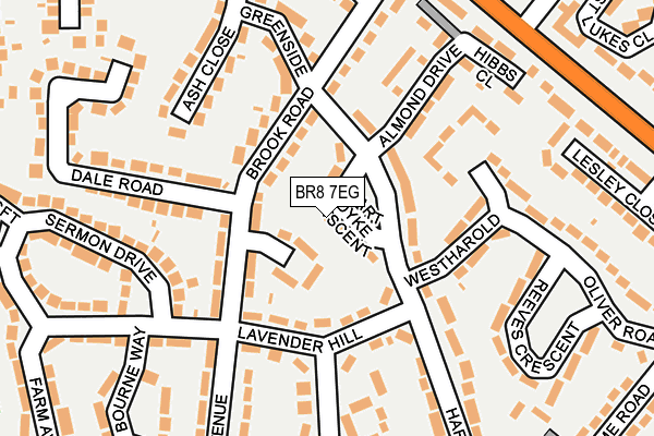 BR8 7EG map - OS OpenMap – Local (Ordnance Survey)