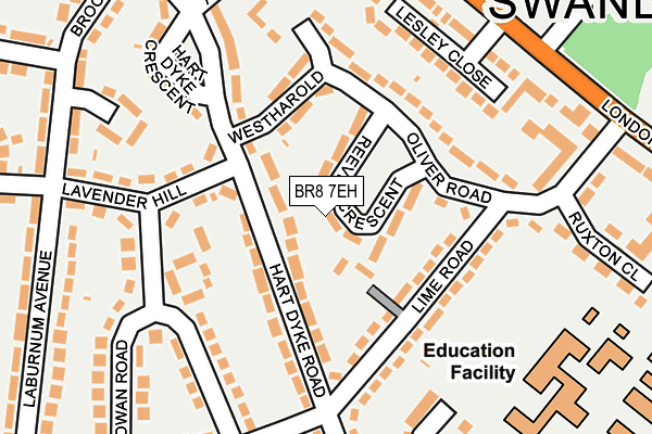 BR8 7EH map - OS OpenMap – Local (Ordnance Survey)