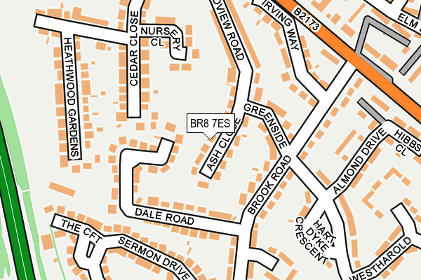 BR8 7ES map - OS OpenMap – Local (Ordnance Survey)