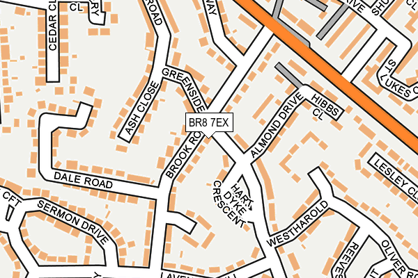 BR8 7EX map - OS OpenMap – Local (Ordnance Survey)