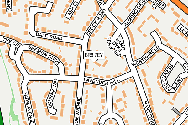BR8 7EY map - OS OpenMap – Local (Ordnance Survey)