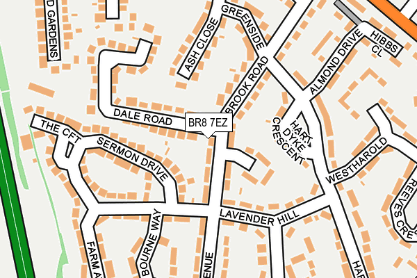 BR8 7EZ map - OS OpenMap – Local (Ordnance Survey)