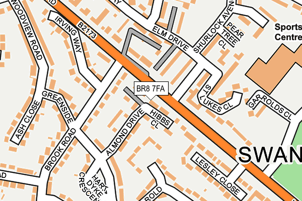 BR8 7FA map - OS OpenMap – Local (Ordnance Survey)