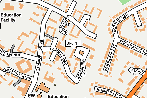 BR8 7FF map - OS OpenMap – Local (Ordnance Survey)