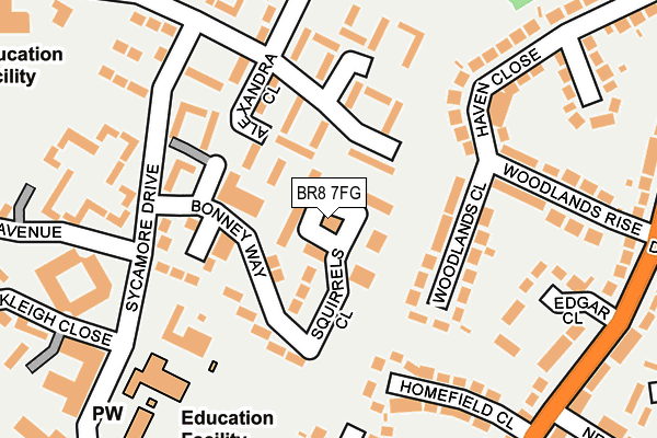 BR8 7FG map - OS OpenMap – Local (Ordnance Survey)
