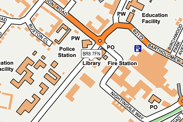 BR8 7FN map - OS OpenMap – Local (Ordnance Survey)
