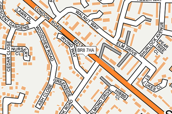 BR8 7HA map - OS OpenMap – Local (Ordnance Survey)