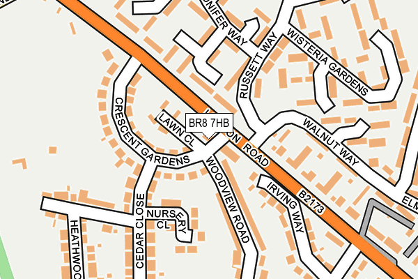 BR8 7HB map - OS OpenMap – Local (Ordnance Survey)