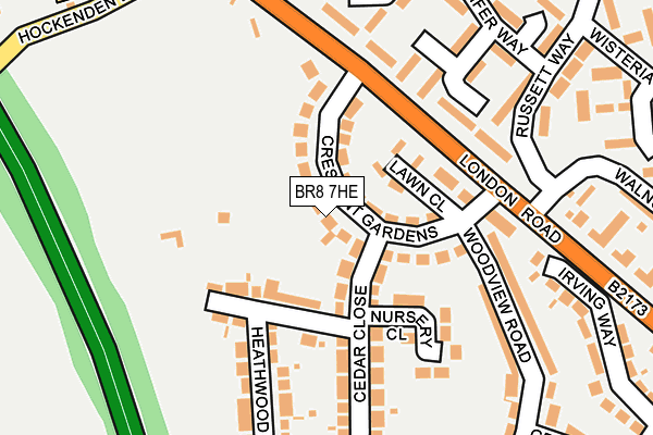 BR8 7HE map - OS OpenMap – Local (Ordnance Survey)