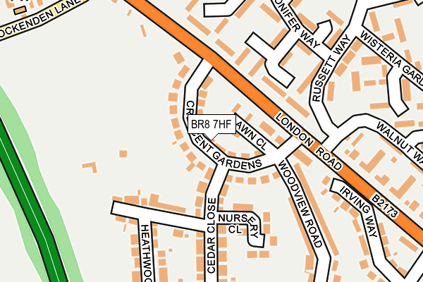 BR8 7HF map - OS OpenMap – Local (Ordnance Survey)