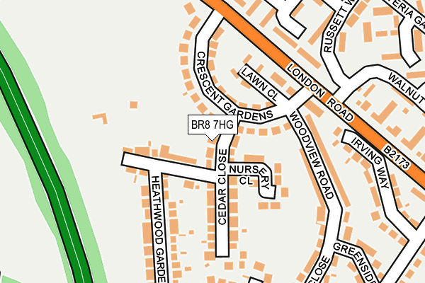 BR8 7HG map - OS OpenMap – Local (Ordnance Survey)