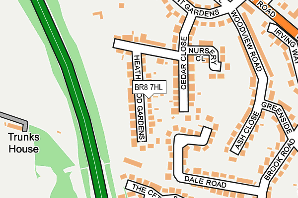 BR8 7HL map - OS OpenMap – Local (Ordnance Survey)