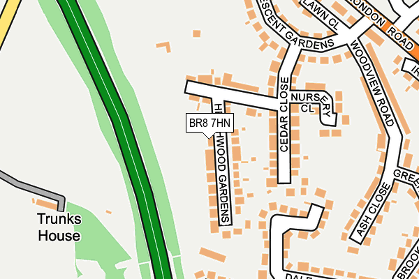 BR8 7HN map - OS OpenMap – Local (Ordnance Survey)