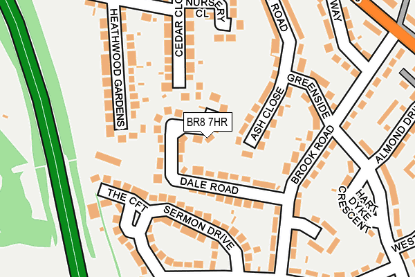BR8 7HR map - OS OpenMap – Local (Ordnance Survey)