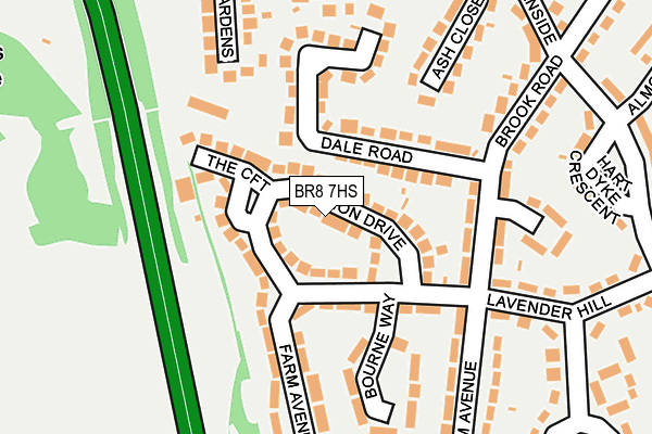 BR8 7HS map - OS OpenMap – Local (Ordnance Survey)