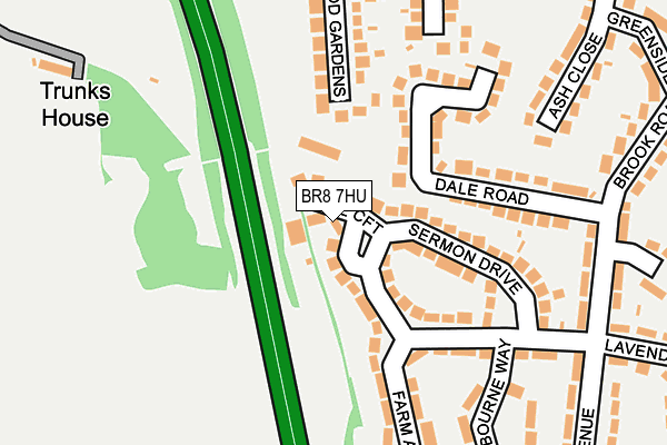BR8 7HU map - OS OpenMap – Local (Ordnance Survey)