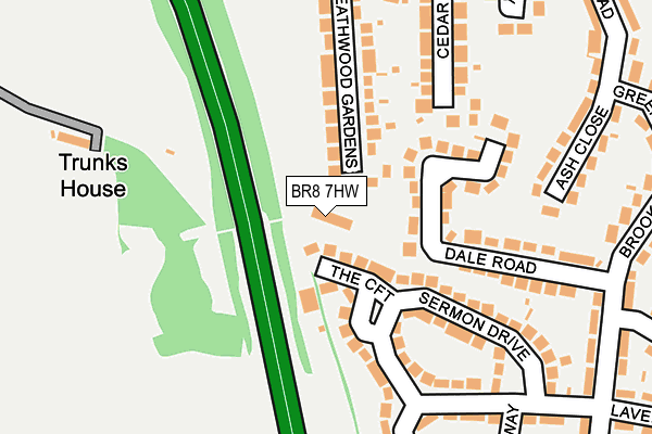 BR8 7HW map - OS OpenMap – Local (Ordnance Survey)