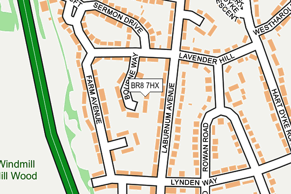 BR8 7HX map - OS OpenMap – Local (Ordnance Survey)