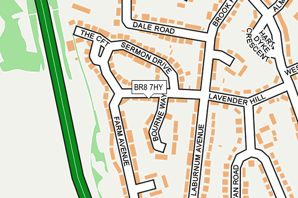 BR8 7HY map - OS OpenMap – Local (Ordnance Survey)