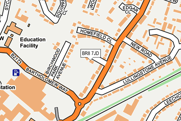 BR8 7JD map - OS OpenMap – Local (Ordnance Survey)