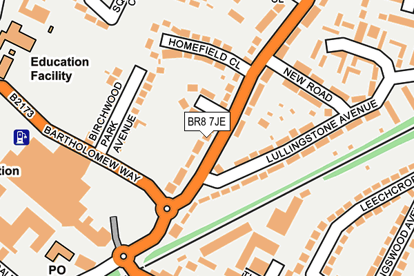 BR8 7JE map - OS OpenMap – Local (Ordnance Survey)