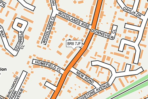 BR8 7JF map - OS OpenMap – Local (Ordnance Survey)