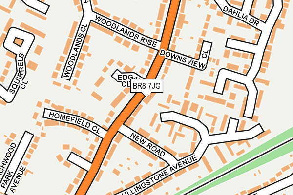 BR8 7JG map - OS OpenMap – Local (Ordnance Survey)