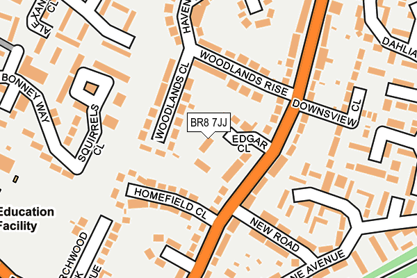BR8 7JJ map - OS OpenMap – Local (Ordnance Survey)