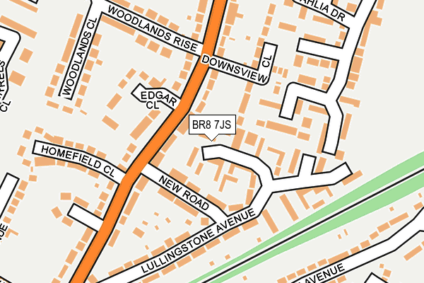 BR8 7JS map - OS OpenMap – Local (Ordnance Survey)