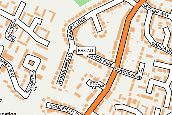 BR8 7JT map - OS OpenMap – Local (Ordnance Survey)
