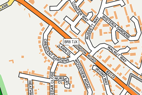 BR8 7JX map - OS OpenMap – Local (Ordnance Survey)