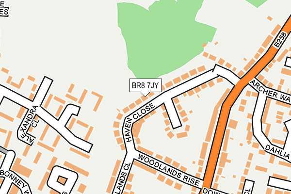 BR8 7JY map - OS OpenMap – Local (Ordnance Survey)