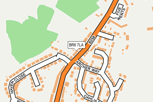 BR8 7LA map - OS OpenMap – Local (Ordnance Survey)