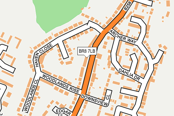 BR8 7LB map - OS OpenMap – Local (Ordnance Survey)