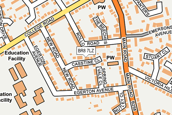 BR8 7LZ map - OS OpenMap – Local (Ordnance Survey)