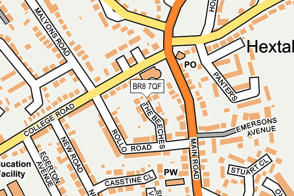 BR8 7QF map - OS OpenMap – Local (Ordnance Survey)