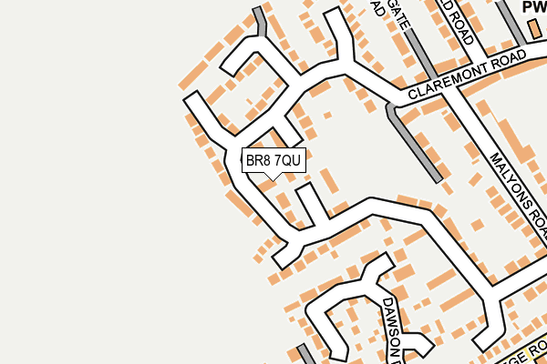 BR8 7QU map - OS OpenMap – Local (Ordnance Survey)
