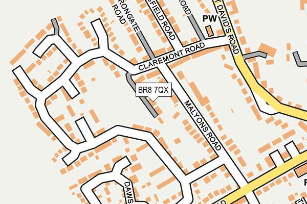 BR8 7QX map - OS OpenMap – Local (Ordnance Survey)