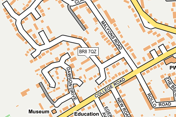 BR8 7QZ map - OS OpenMap – Local (Ordnance Survey)