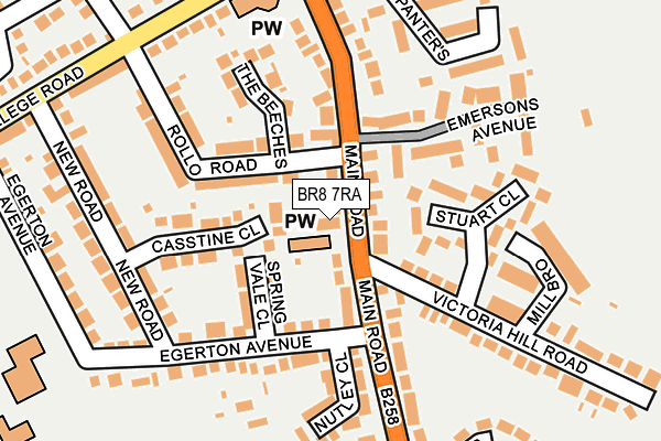 BR8 7RA map - OS OpenMap – Local (Ordnance Survey)